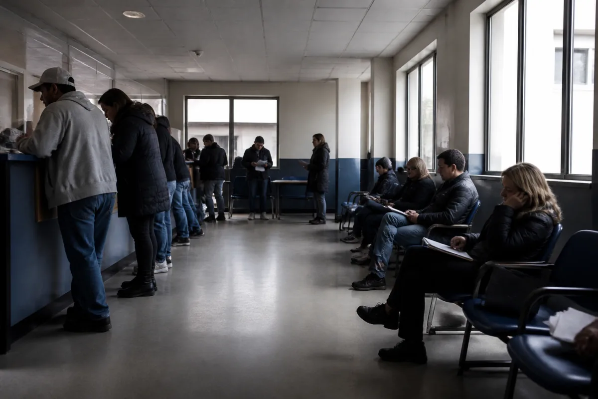 Окно в консульстве, где проходит интервью на визу