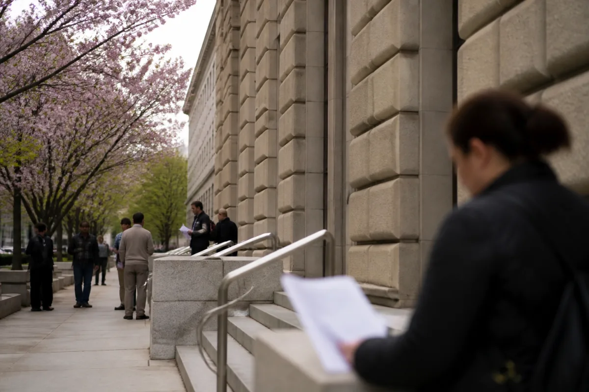 IRS tax documents and a calendar marked with the April 15 tax filing deadline