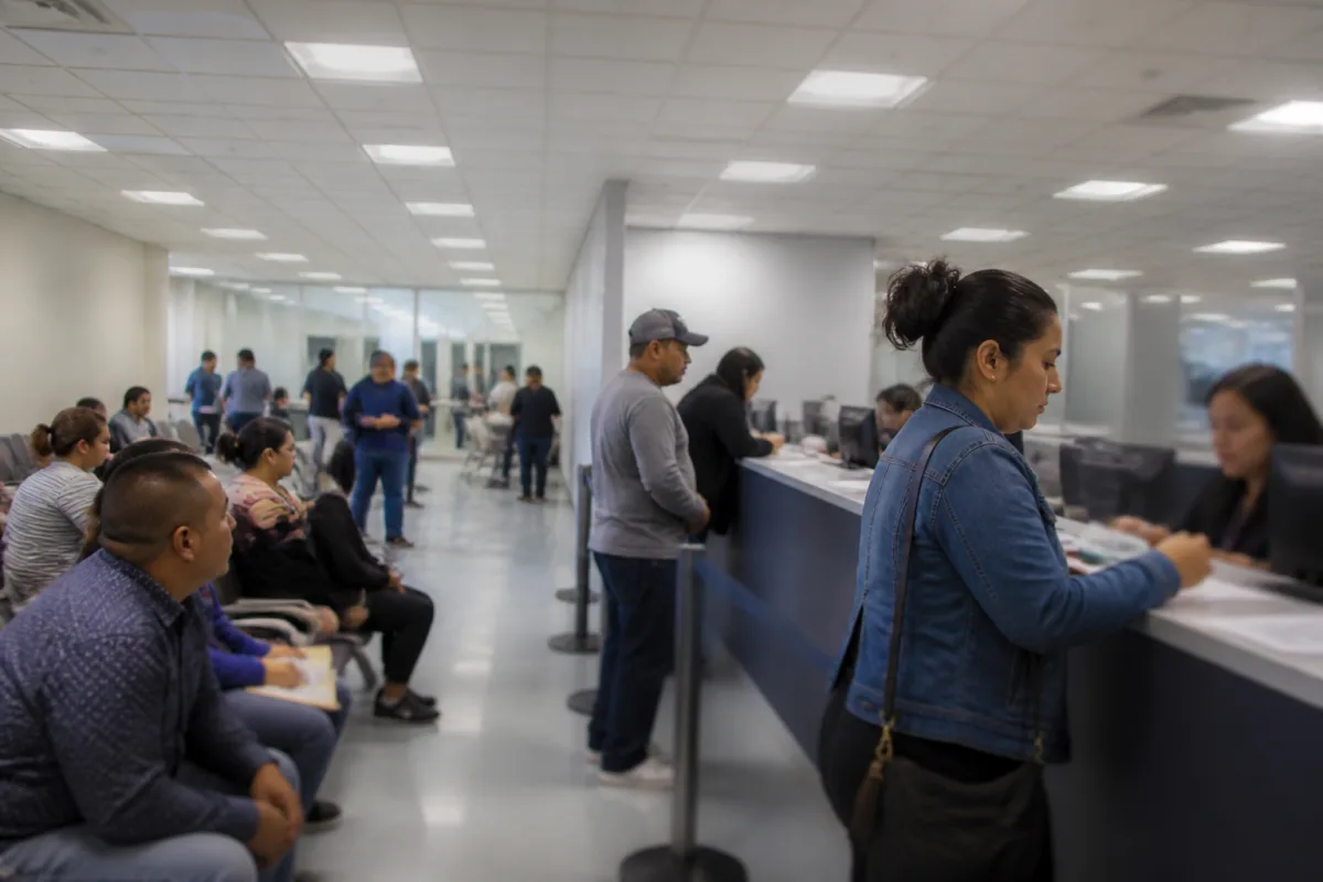 Раздача документов в одном из иммиграционных офисов USCIS