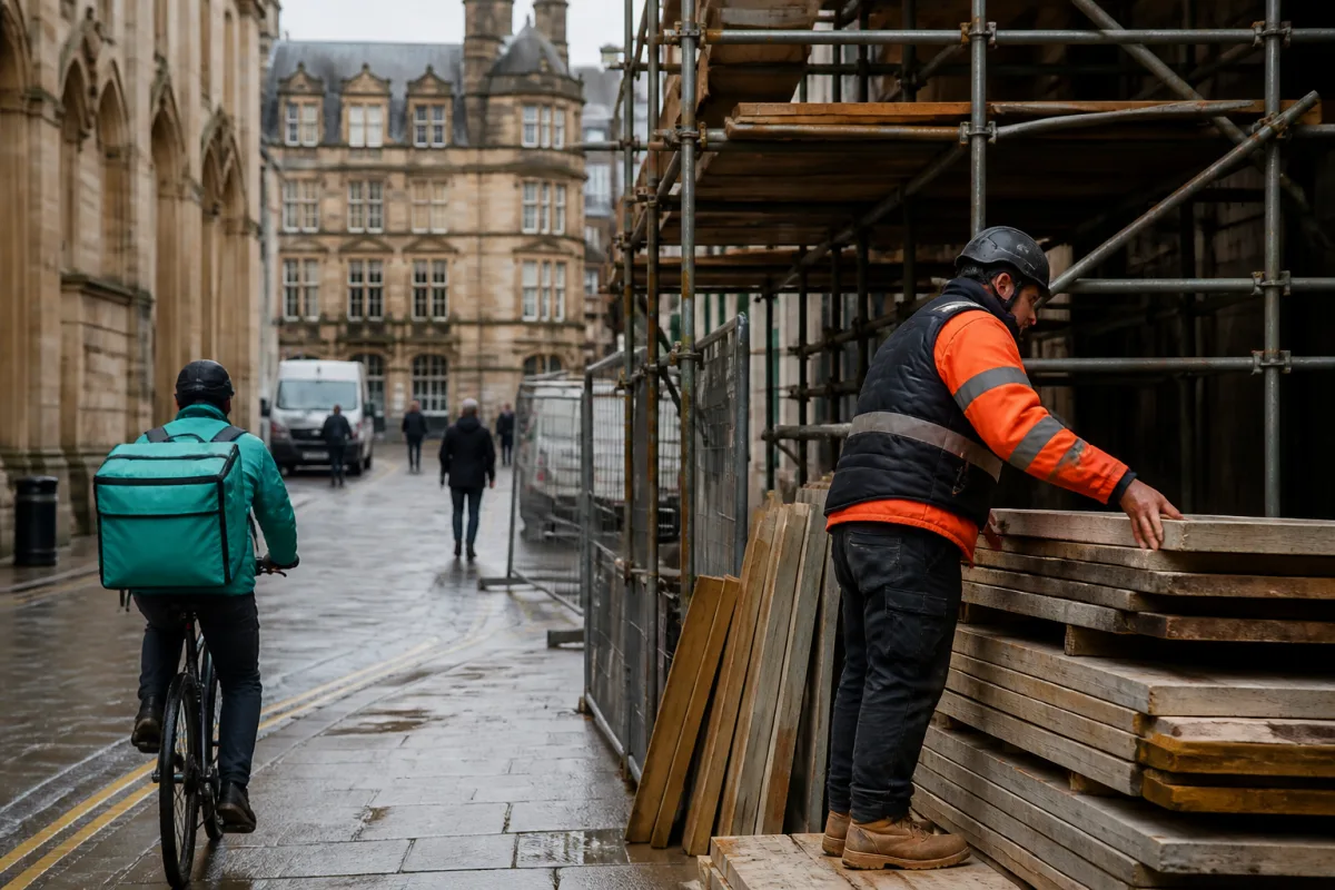 A delivery platform courier, a subcontractor builder, and a self-employed worker — the three categories now covered by checks