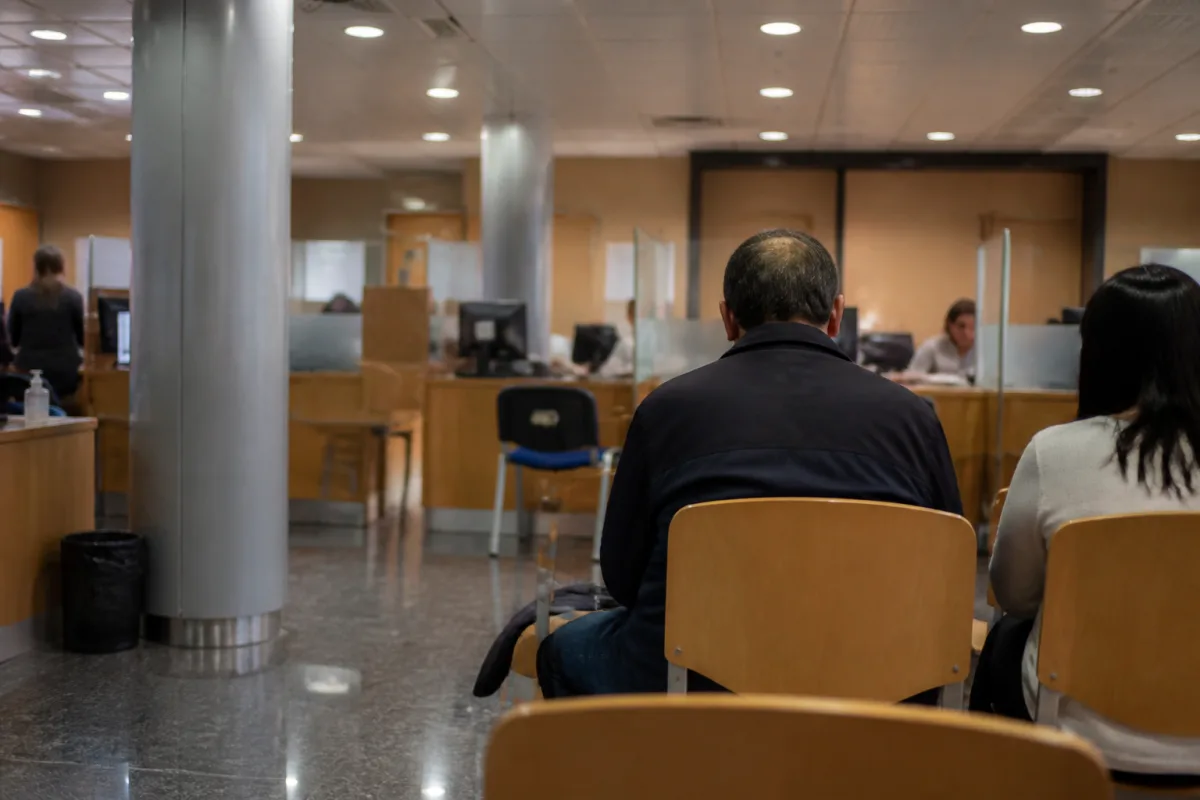 A client organizing documents to respond to a Spanish bank's request about the origin of a transfer