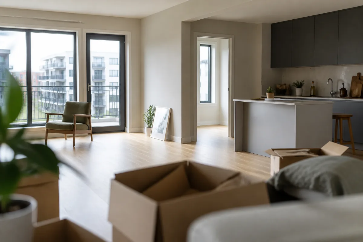Bare room and kitchen cleanup after moving from the fish factory into an apartment in Oslo