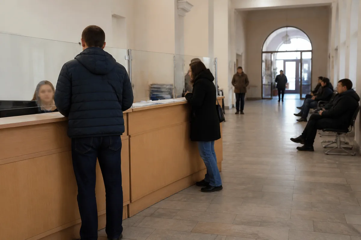 Подання документів у відділенні Міністерства внутрішніх справ Чехії