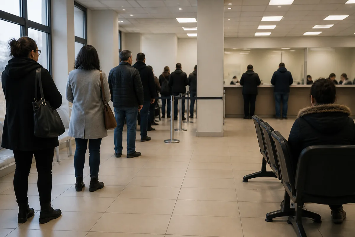 Черга біля відділення поліції у справах іноземців