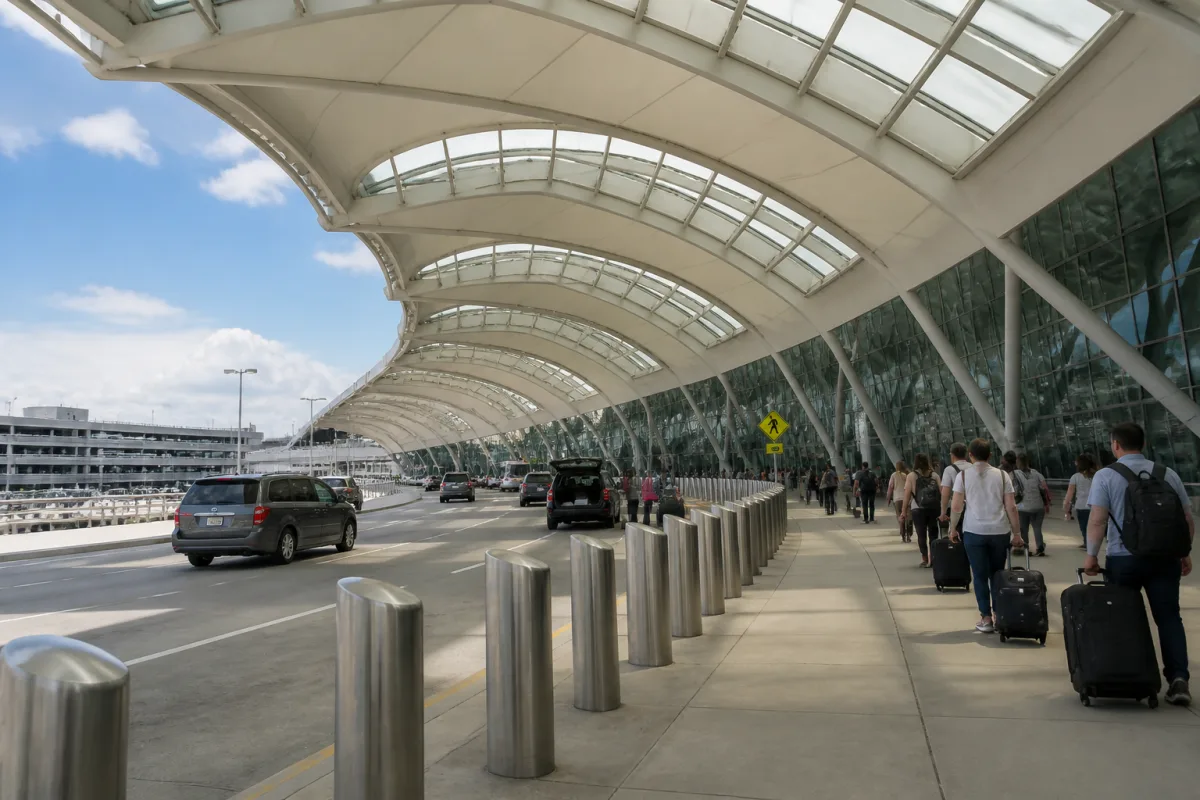 Table of five problem US airports for green card holders, according to an attorney's assessment