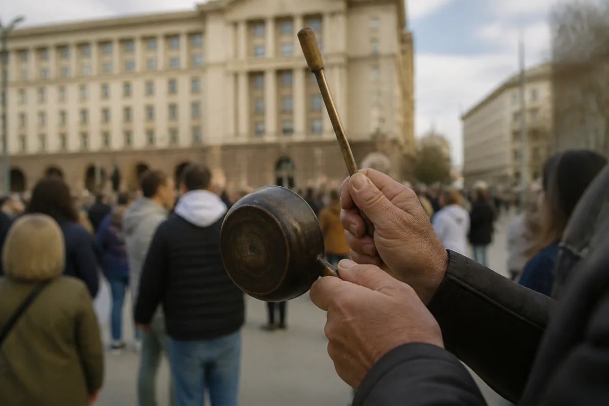 Вход в государственное учреждение Болгарии, официальный вход с табличками на болгарском языке.