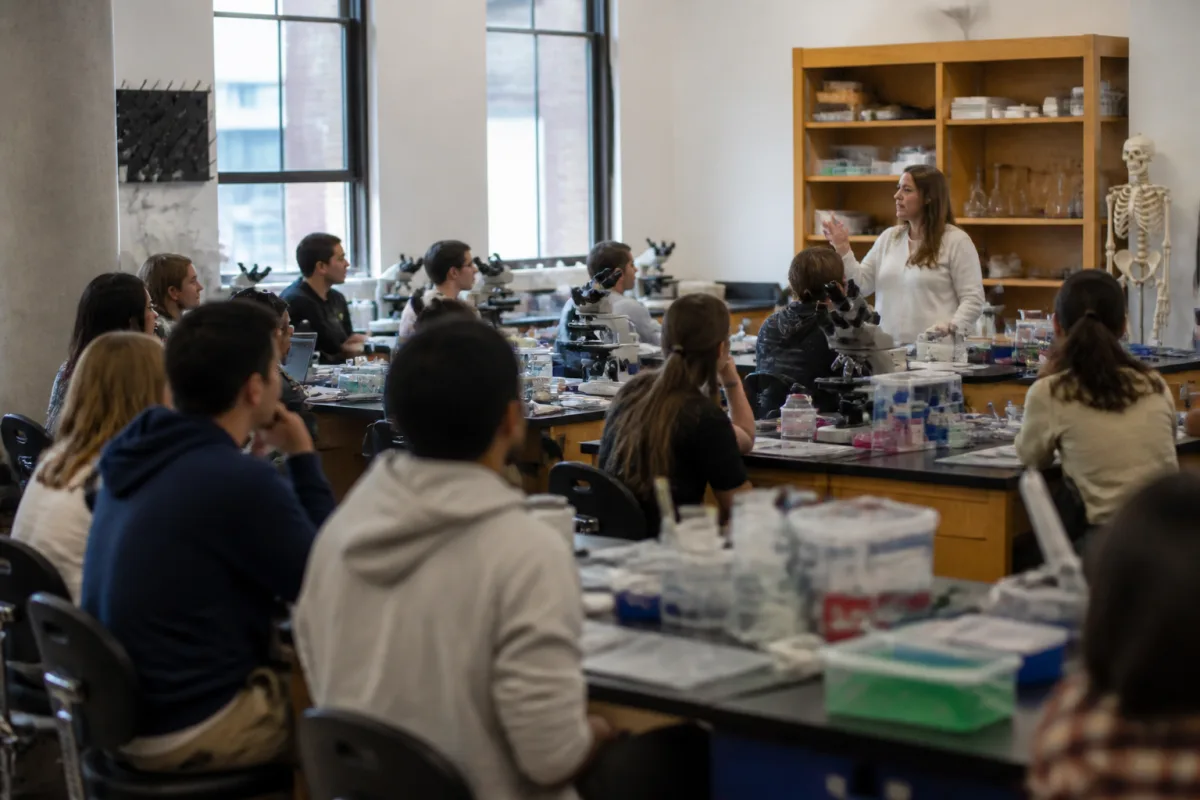 Classes on the bioinformatics program: a lecture or lab session at the university